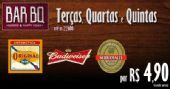 Original, Budweiser e Serra Malte por R$ 4,90 no Bar BQ Moema!!!