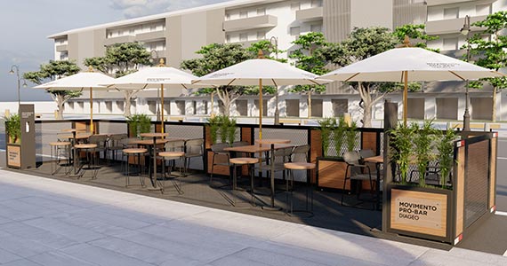 Diageo incentiva bares e restaurantes a ocuparem ambientes externos com parklets e kits bistrô