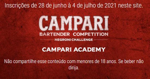 Campari Bartender Competition abre inscrições para a competição