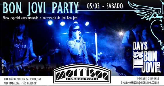 Bon Jovi Party com a banda These Days animando o sábado do Morrison Rock Bar Eventos BaresSP 570x300 imagem