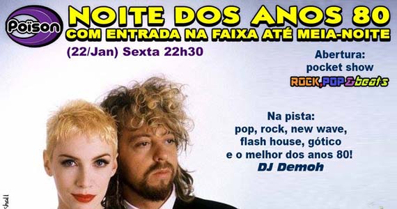 Noite dos Anos 80 com DJ Demoh agitando as pick-ups do Poison Bar e Balada Eventos BaresSP 570x300 imagem