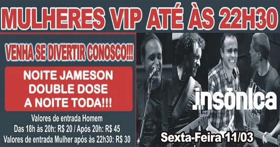 Banda Insônica e Sal Vincent comandam a sexta no Republic Pub com pop rock Eventos BaresSP 570x300 imagem