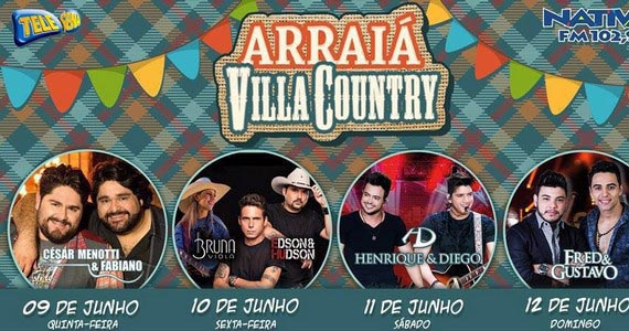 Arraiá Villa Country acontece em junho com shows de César Menotti  Eventos BaresSP 570x300 imagem