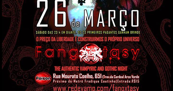 Festa Fangxtasy com DJs convidados animando o sábado no Poison Bar e Balada Eventos BaresSP 570x300 imagem