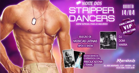 Noite dos Stripper Dancers com DJ Dom Marra agitando o Marrakesh Club Eventos BaresSP 570x300 imagem