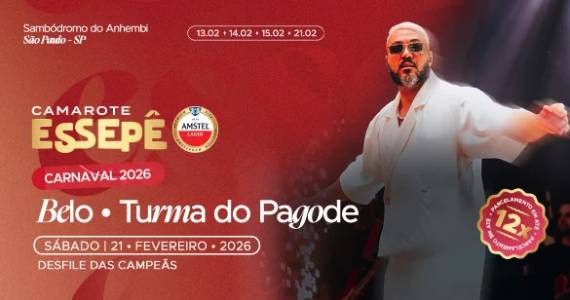 Belo e Turma do Pagode comandam o Camarote Essepê no Desfile das Campeãs em SP