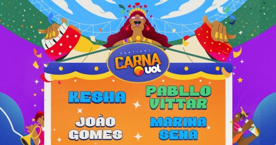 CarnaUOL 2026 traz Kesha, Pabllo Vittar e João Gomes a SP