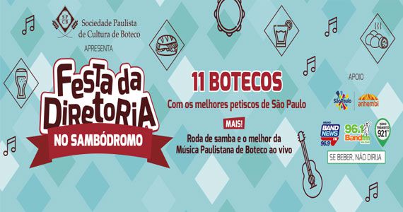 Festa da Diretoria reúne 11 botecos e muita Roda de Samba no Anhembi Eventos BaresSP 570x300 imagem