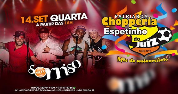 Grupo Mero Sorriso apresenta o melhor do samba no palco do Espetinho do Juiz Eventos BaresSP 570x300 imagem