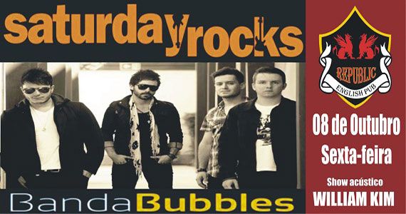 Banda Bubbles e William Kim com clássicos do rock no Republic Pub Eventos BaresSP 570x300 imagem