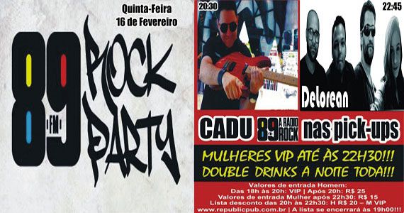 Banda Delorean e DJ Cadu comandam a 89 Rock Party do Republic Pub Eventos BaresSP 570x300 imagem