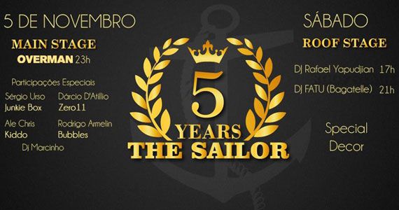 The Sailor comemora 5 anos com programação especial no sábado Eventos BaresSP 570x300 imagem