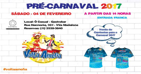 Bloco Volta Amélia desfila pelas ruas da Vila Madalena animando o pré carnaval 2017 Eventos BaresSP 570x300 imagem