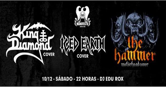 Ice Hearth Cover, Motorhead Cover e King Diamon Cover no Manifesto Bar Eventos BaresSP 570x300 imagem