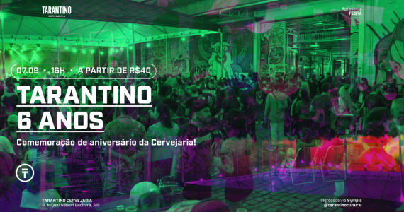 Tarantino Cervejaria celebra 6 anos com Rótulo comemorativo Eventos BaresSP 570x300 imagem