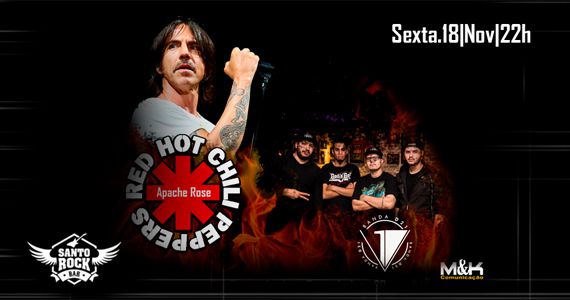 Tributo a Red Hot Chilli Peppers com a banda Apache Rose no Santo Rock Bar e o melhor do rock com a banda D21 Eventos BaresSP 570x300 imagem