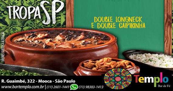 Feijoada com o samba do Tropa SP e o line up do Dj Tadeu no Templo Bar Eventos BaresSP 570x300 imagem