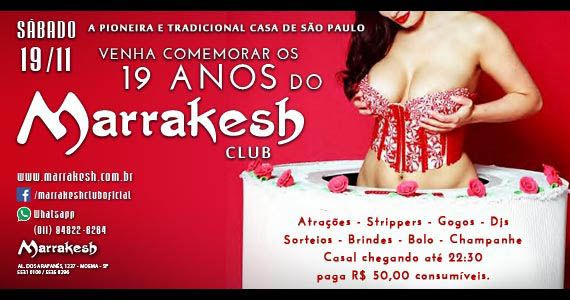 Marrakesh Club comemora 19 anos com sorteios, champagne e strippers no sábado Eventos BaresSP 570x300 imagem