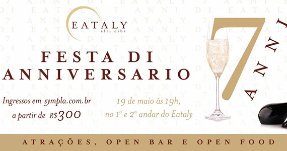 Eataly celebra aniversário com open bar e open food