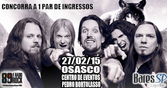 Concorra a 1 par de ingressos para o show do Sonata Arctica no Centro de Eventos Pedro Bortolossoa