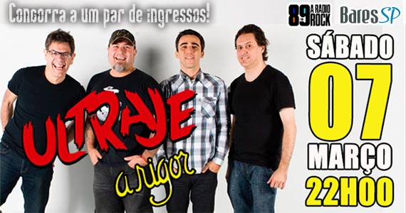 Concorra a 1 par de ingressos para o show do Ultraje a Rigor no Aquarius Rock Bar