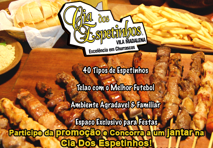 Promoção Jantar no Bar Cia dos Espetinhos