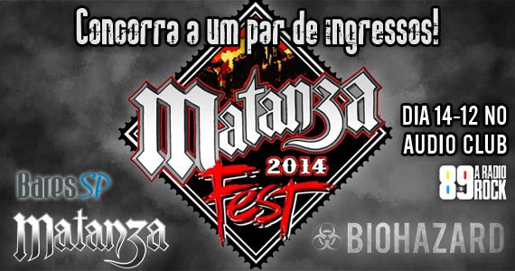 Concorra a 1 par de ingressos para o show do Matanza na Audio